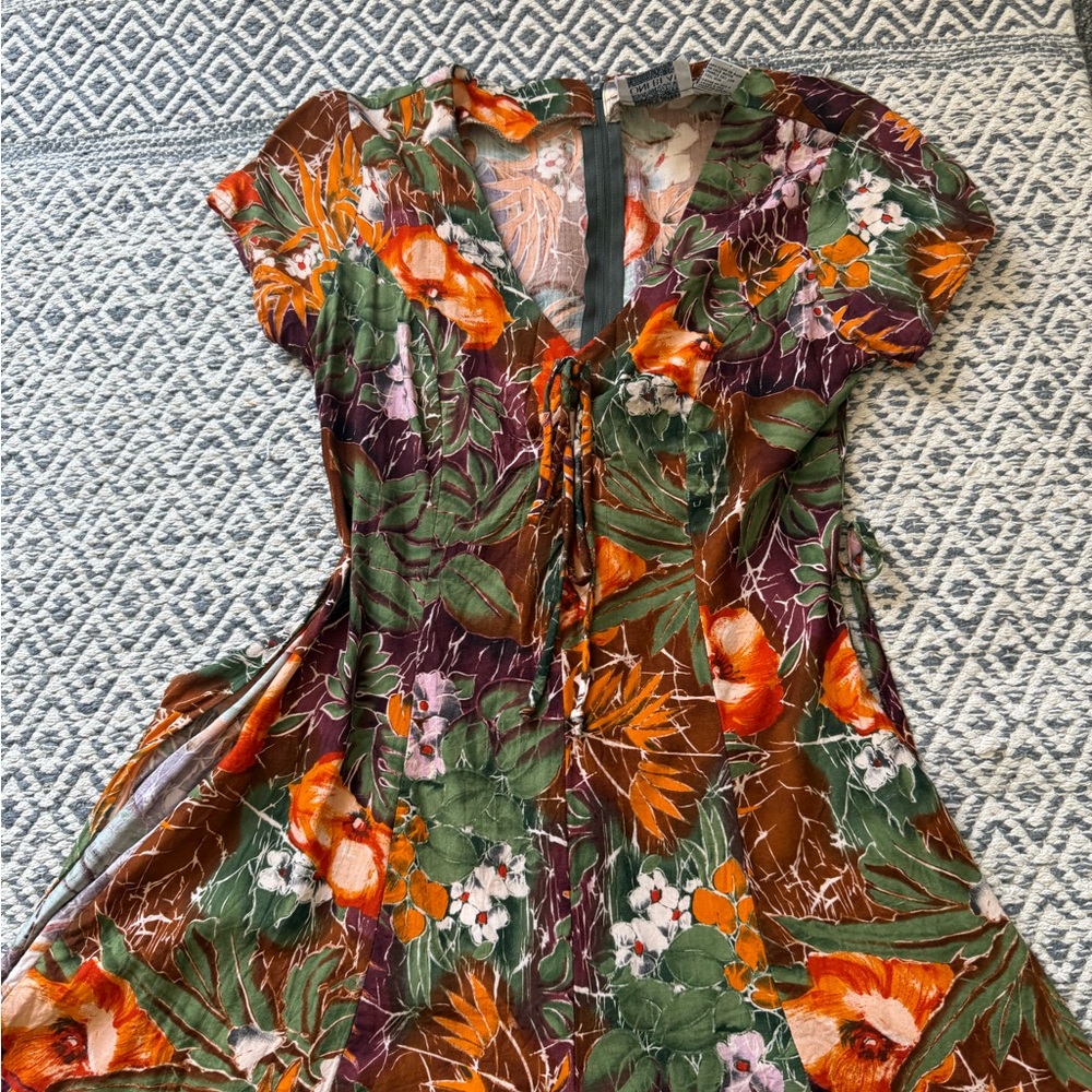 Vintage 80’s Floral Multicolor Romper dress skort
